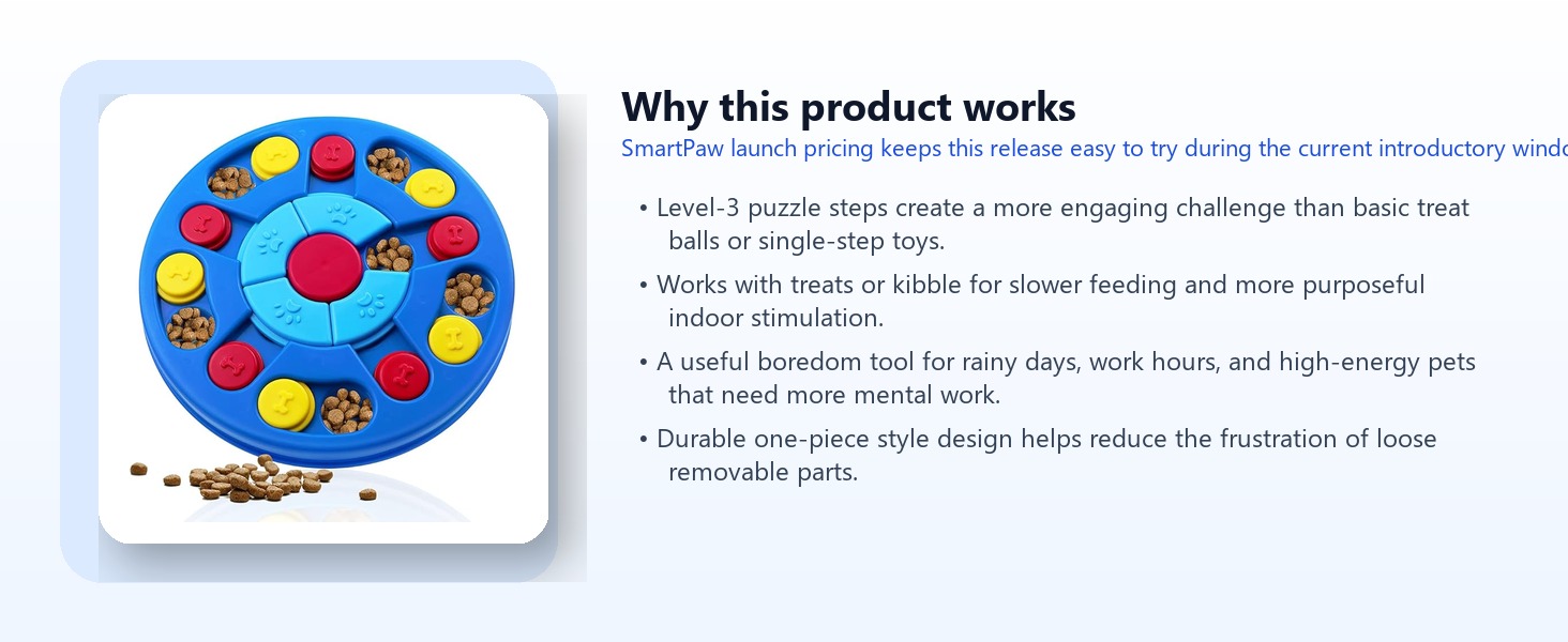 Level-3 Treat Puzzle Board for Dogs and Cats highlights