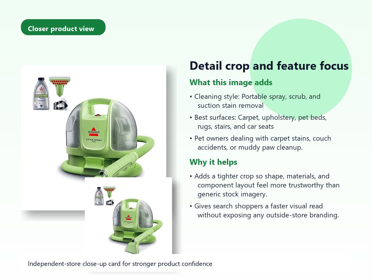 Portable Pet Stain Cleaner for Carpet, Upholstery and Car Seats detail image