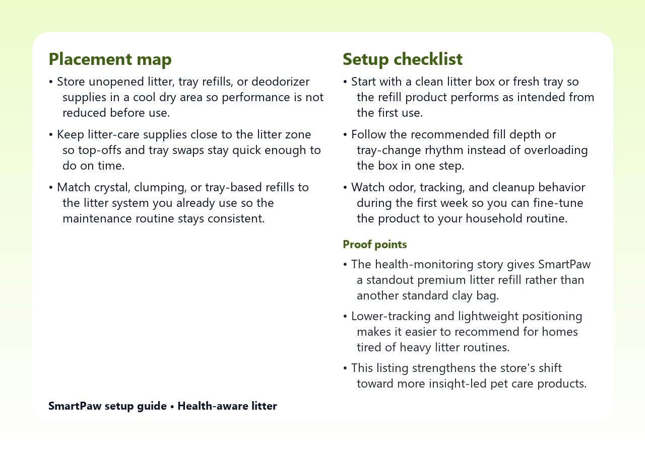 PrettyLitter Health Monitoring Cat Litter Pack of 2 placement guide
