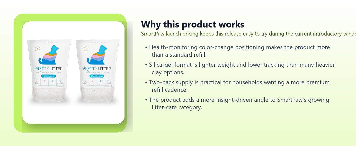 PrettyLitter Health Monitoring Cat Litter Pack of 2 highlights