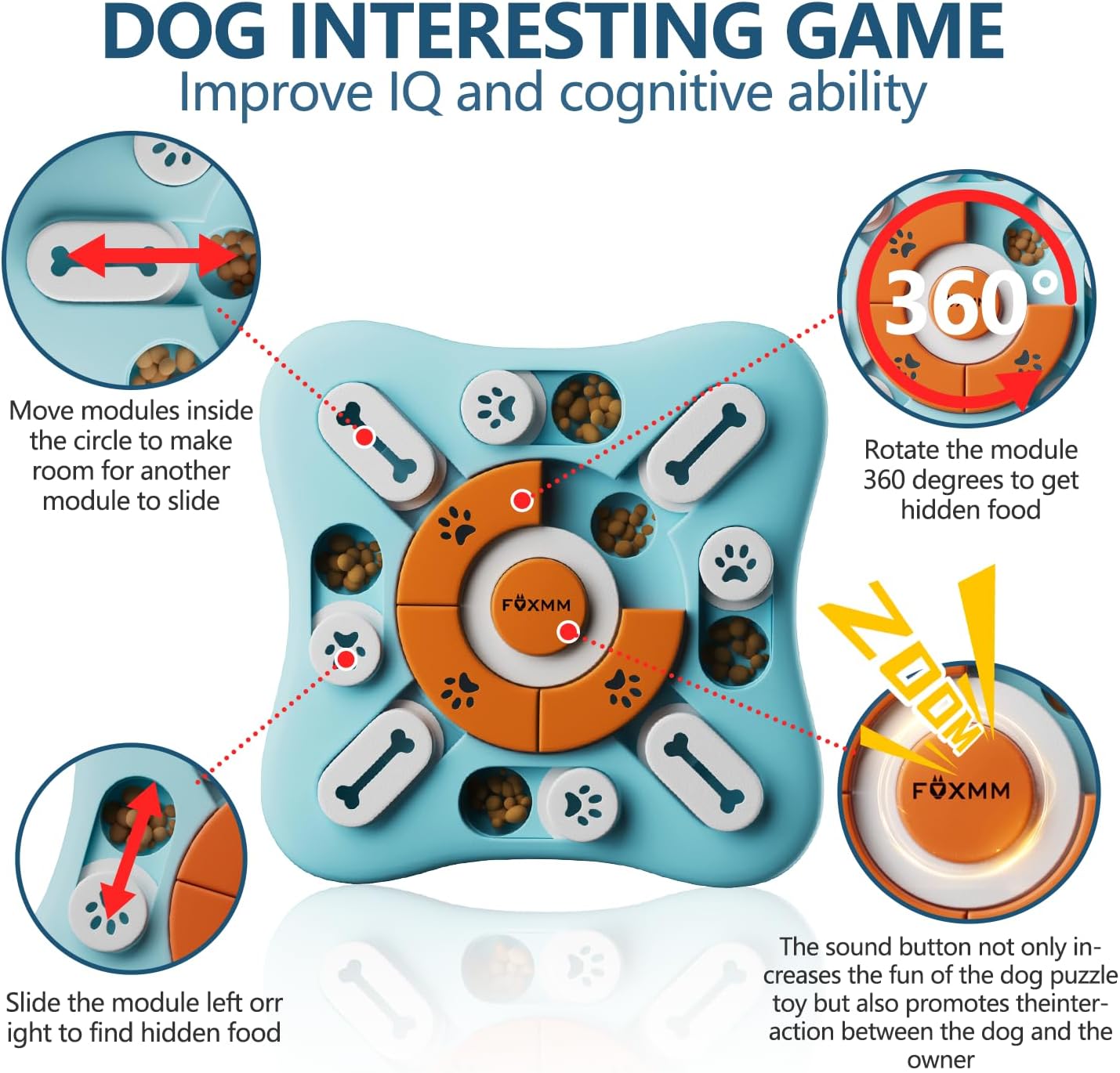 FOXMM Dog Puzzle Feeder | Interactive IQ Training Toy - Image 5