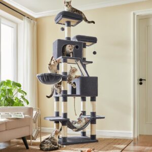 FEANDREA Multi-Level Cat Tree Tower 56-Inch
