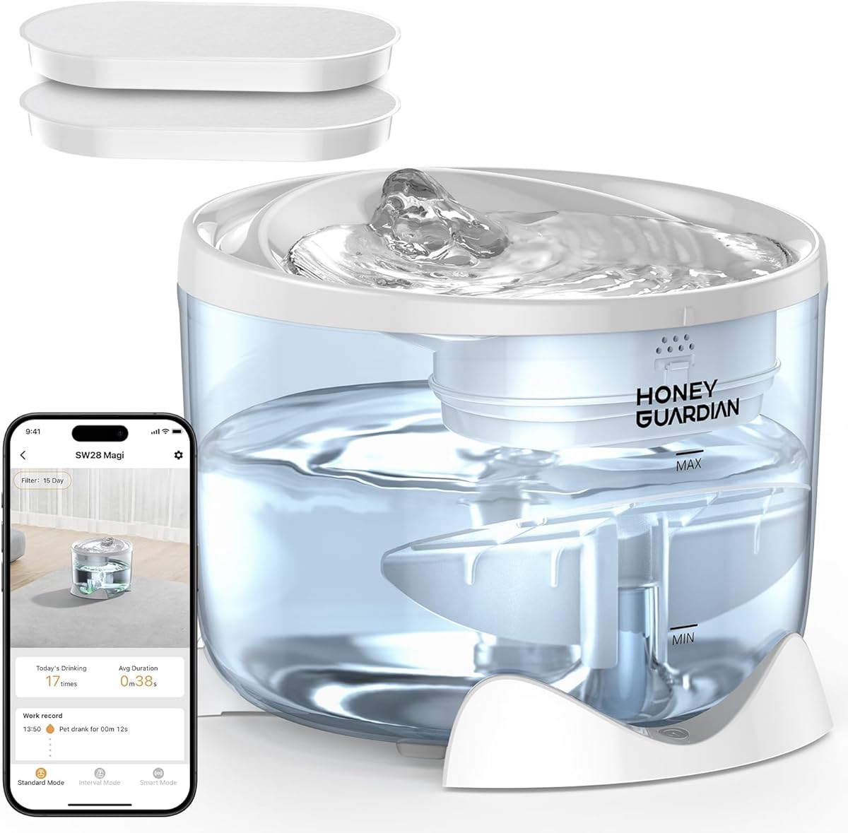 HoneyGuaridan Smart Pet Water Fountain 3L