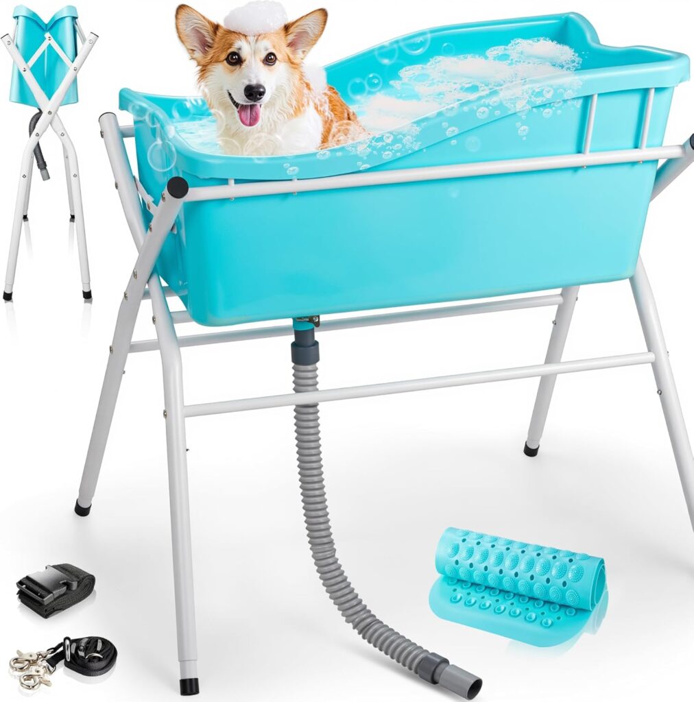 AquaSoak Pet Bath Tub Elevated Station